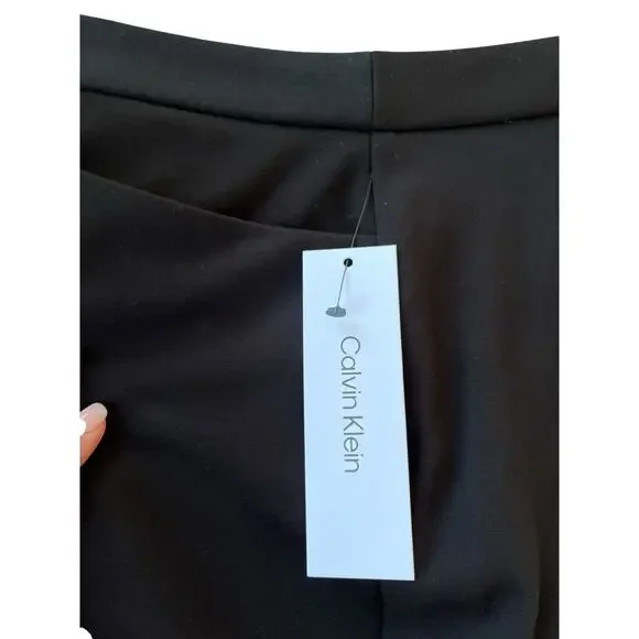 Calvin Klein Flat Front Ponte Ankle Dress Pants | Plus 24W, Black NEW! - Picture 11 of 16
